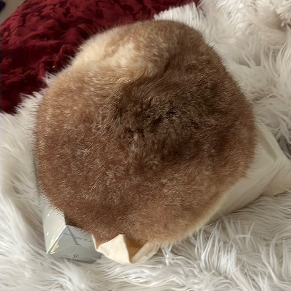 Elegant Brown Fur HatVintage Opossum Fur Hat